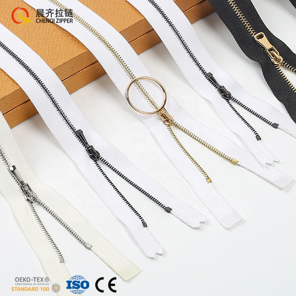 CHENQI Fashion Design Custom Make Smallest Size Multi-color Close-End 0# 1# 2# Metal Zipper For clothes Skirt