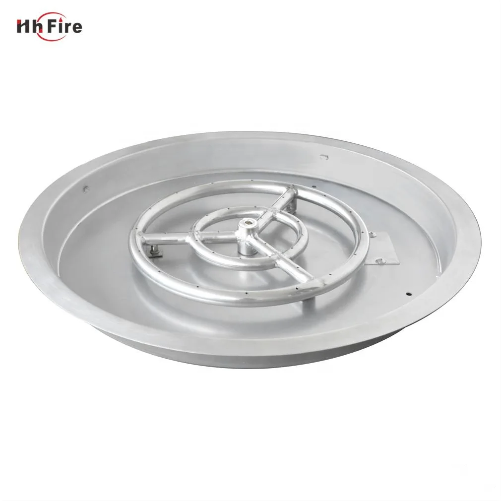 Round Fire Pit Pan With Burner Apply for  Outdoor Stainless Steel Fire Pit Table