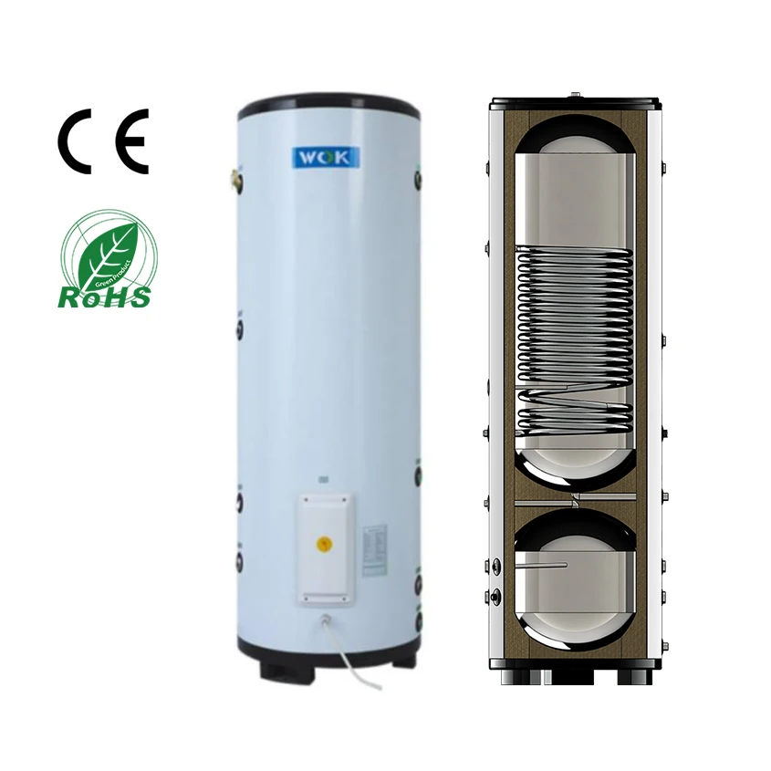 Air source equipment heating home hotel heating water heater two-in-one DHW and buffer tank 200L-500L