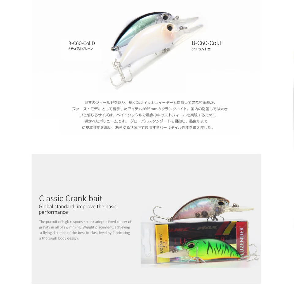 New 65mm 16g Diving 2.8-3.2m Floating Fishing Lure Minnow Hard Crank Bait Bass Bait