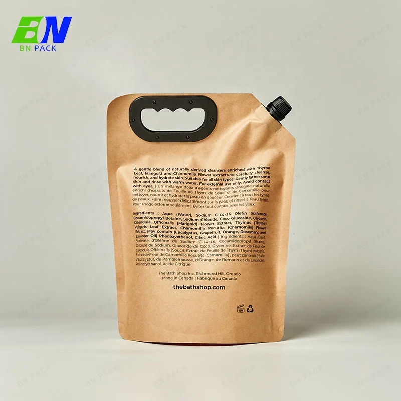 Wholesale foldable juice bottle bag nylon stand up aluminum foil Beverage Liquid 16oz 32 oz bag with spout
