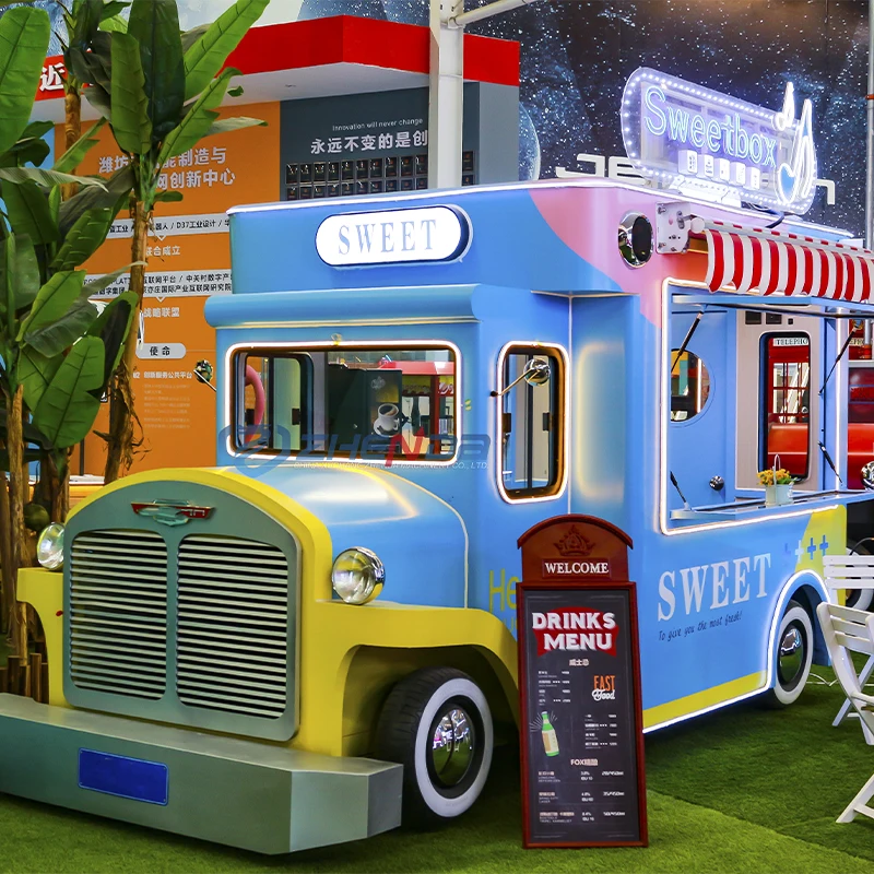 Custom Food Cart Concession Mobile Sweet Cake Food Cart Catering Truck Ice Cream Cart Food Candy Trailer for Sale