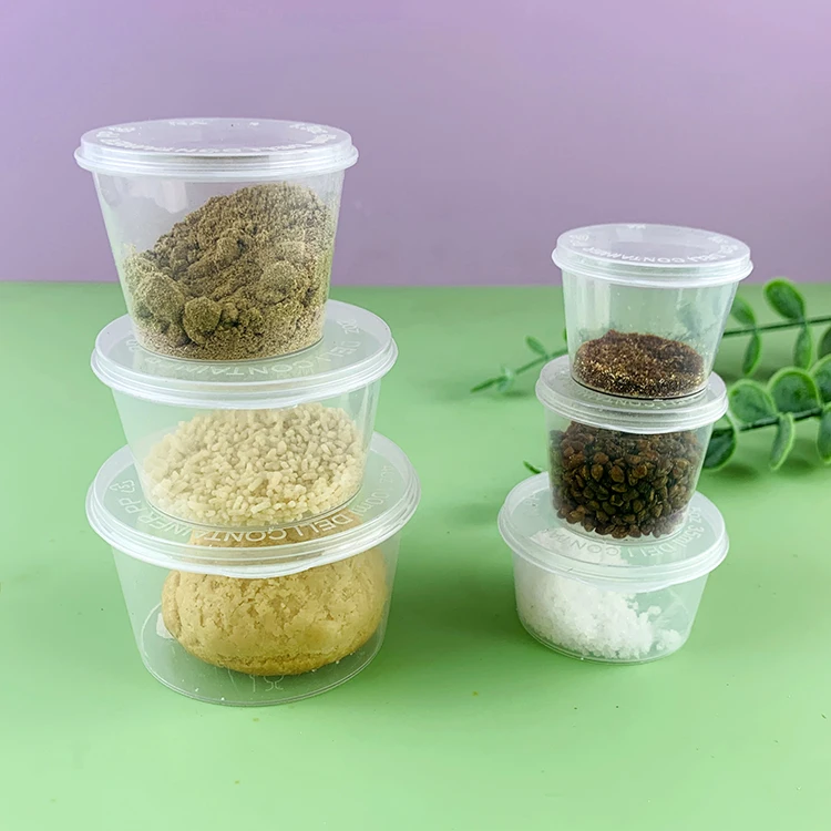 20ml  25ml  35ml 40ml 50ml 100ml Small Food Containers Sauce Cup Compostable  Cup  Sauce Packing Dipping Sauce Cups with lid