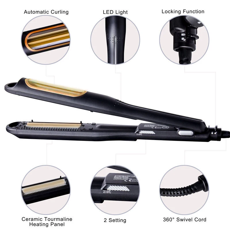 Factory Automatic Rotating Hair Crimper Iron Curling Curler Wands Ceramic Corn Plate Corn Fluffy Hair Straightener