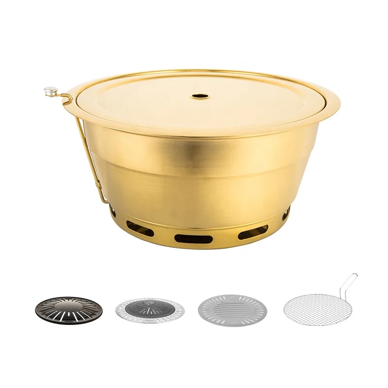 High Quality Korean Barbecue Grill The Round Charcoal Grill Is Strong And Durable In Discharging Smoke Upward 295