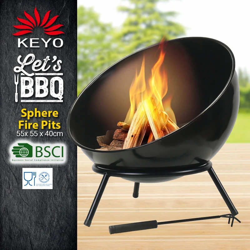 Уличный нагреватель F21 KEYO, жаровня с горизонтальным диагональным шаром, для дрова