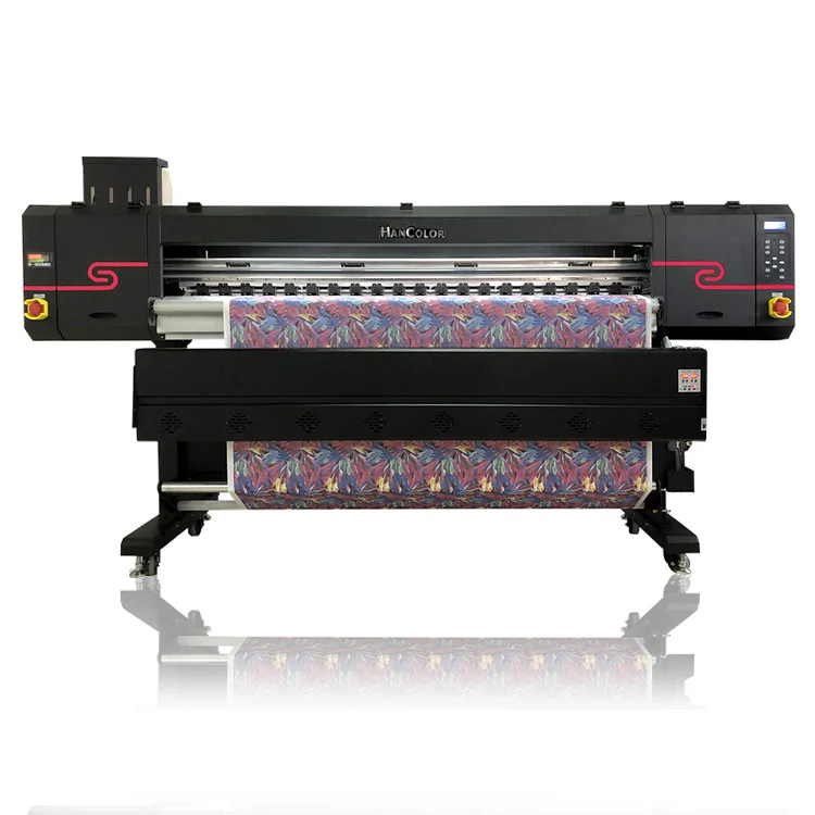 Hancolor High Speed Sublimation Inkjet Printing Machine 1.8m Print Size 6 Printheads 4 Color Direct On Textile Fabric