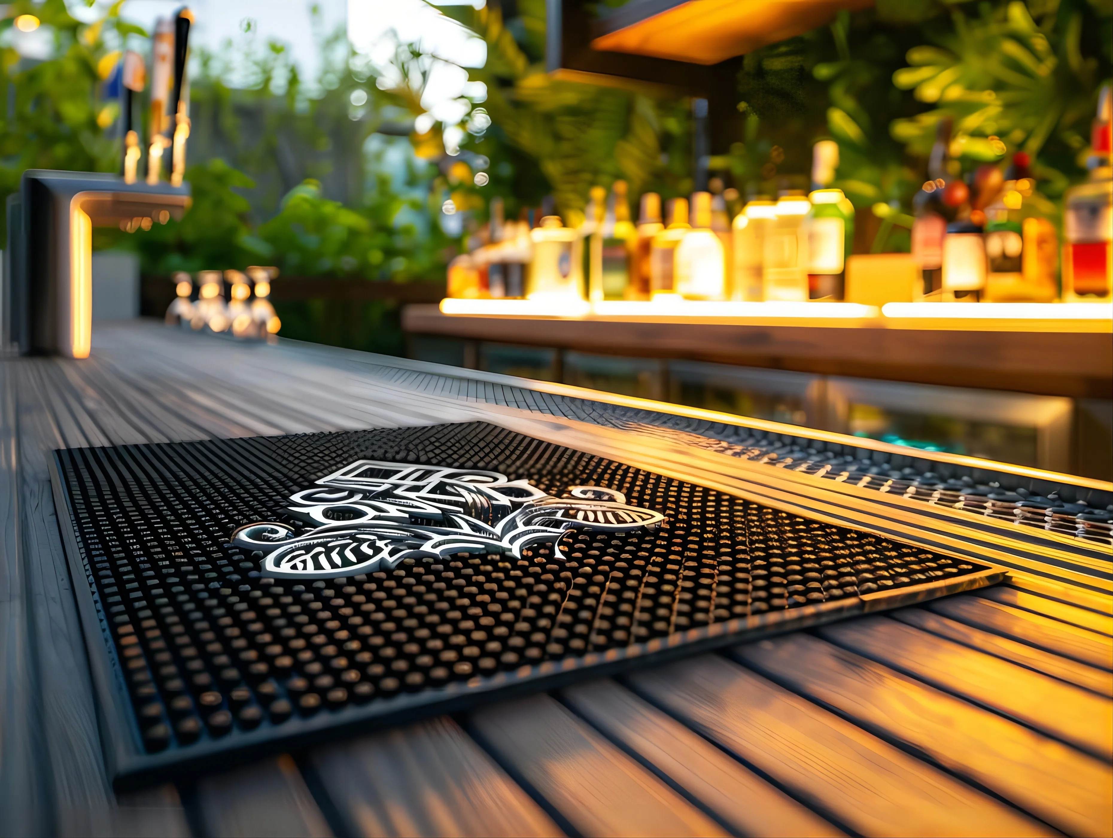 Top Custom Made Logo Silicone Personalized Printed Soft Rubber Beer Mats Blank Bar Counter Mat