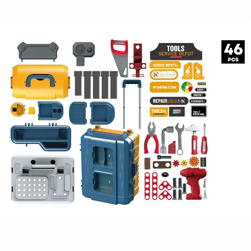 Pretend Play Preschool 3 In 1Tool Set Convertible Into A Mobile Workbench Toy Tools