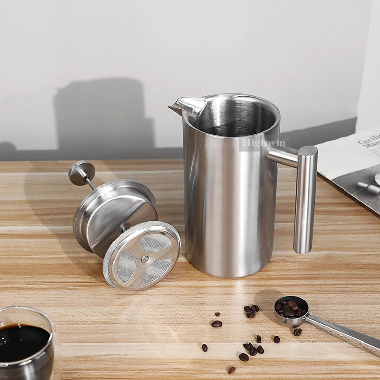 HIGHIWN Hot Selling French Press Stainless Steel Double Wall French Press