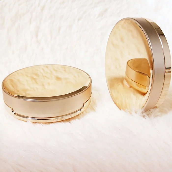 Double layers empty BB cushion makeup foundation container pressed powder compact air cushion case with puff