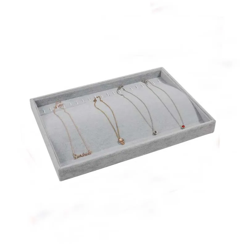 Custom stackable organizer velvet jewelry tray for shop display