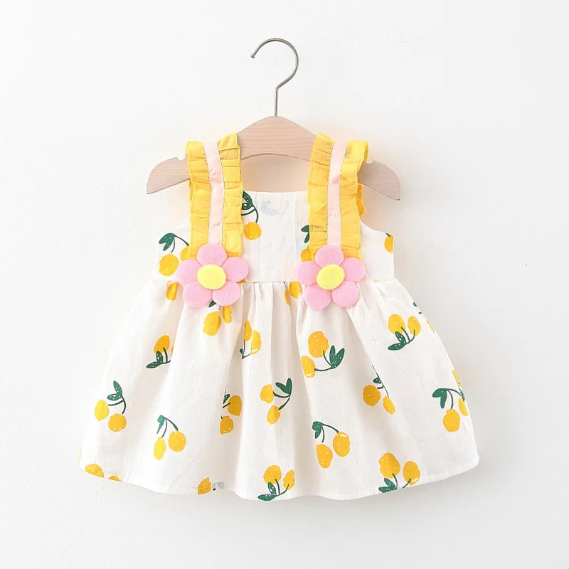 Wholesale Girls Dresses Toddler Baby Kids Girls Floral Strap Summer Dress Princess Dresses Clothes