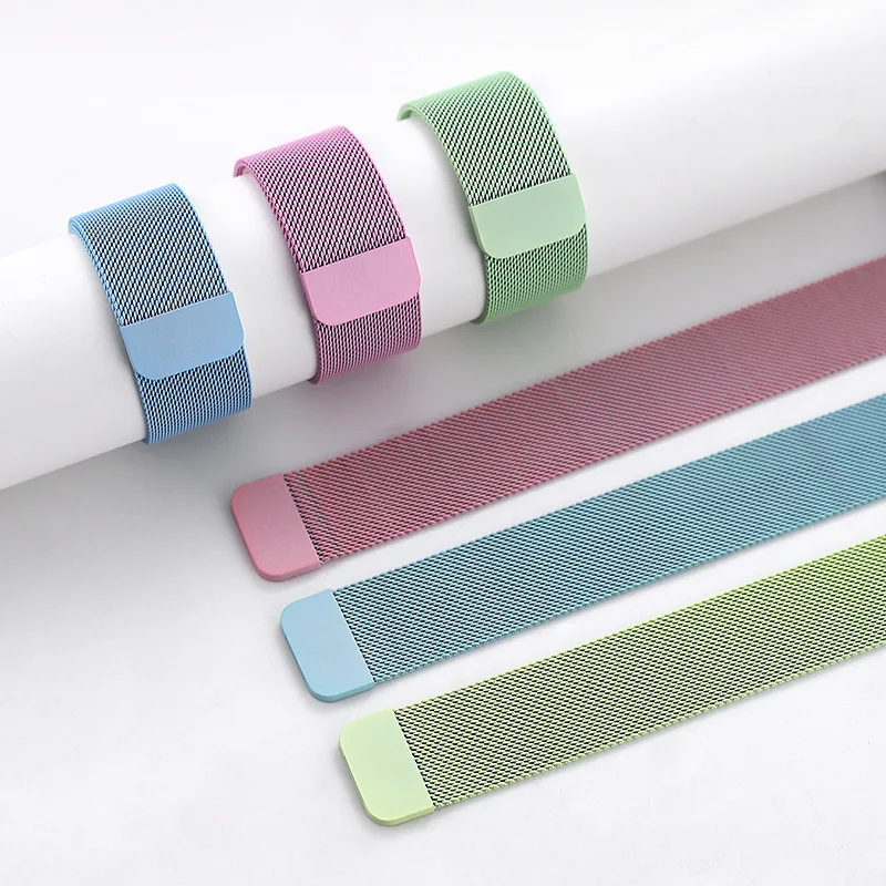 38 40 41 42 44 45mm Magnetic Loop Replacement Metal Milanese Stainless Steel Smartwatch Band Strap for Apple Series 7 6 5 4 3 SE