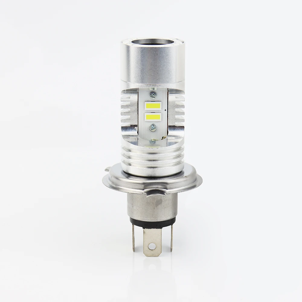 Super Bright H4 H6 BA20D Motorcycle LED Headlight Bulb With Angel eyes 2500LM 3570 LED Chips For DC 12V-48V Motorcycle headlight