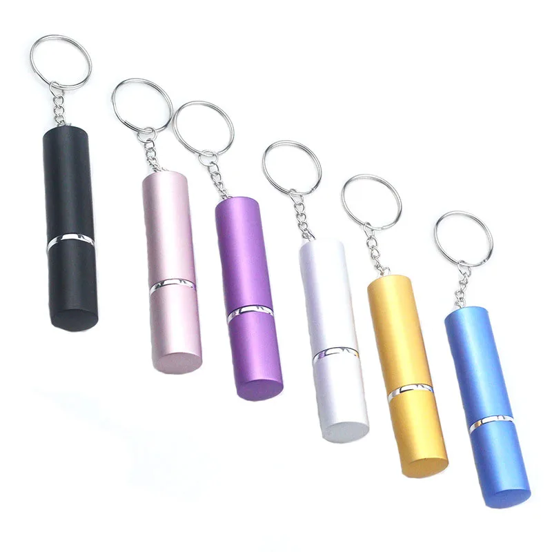 10mm Perfume Bottle Defense Keychain Set Women Girl Portable 10 Ml Refillable Perfume Fine Misty Spraper Spray Bottles Keychains