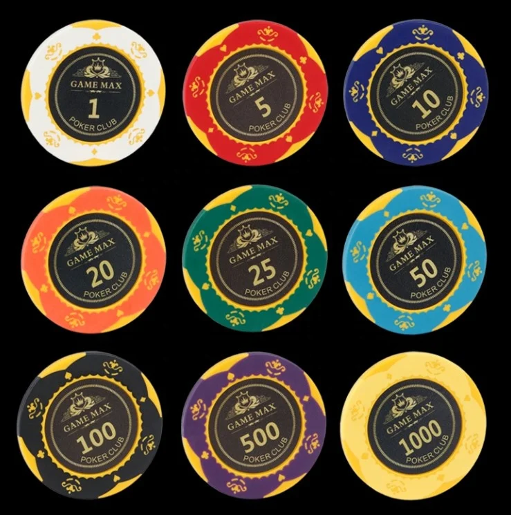 14G clay poker chips  custom with your design inside