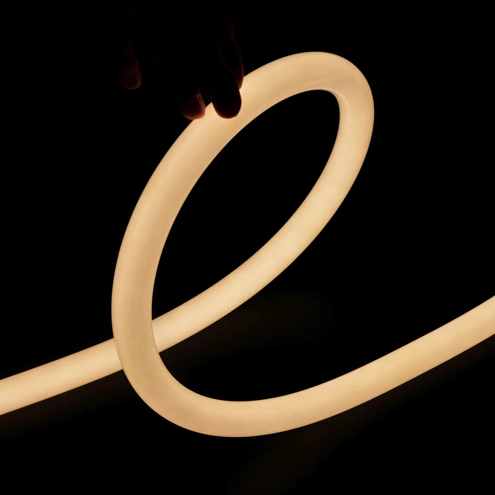 Customized Black Round 360 degree flexible led strip neon silicone tube for led strip lights