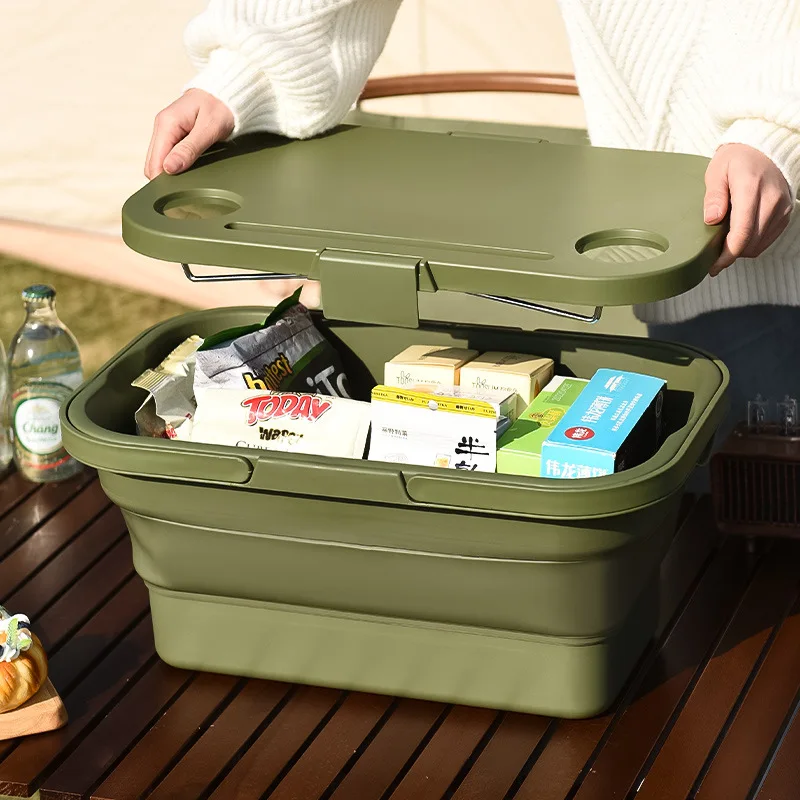 Outdoor Spring Picnic Fruit Basket Foldable Storage Basket
