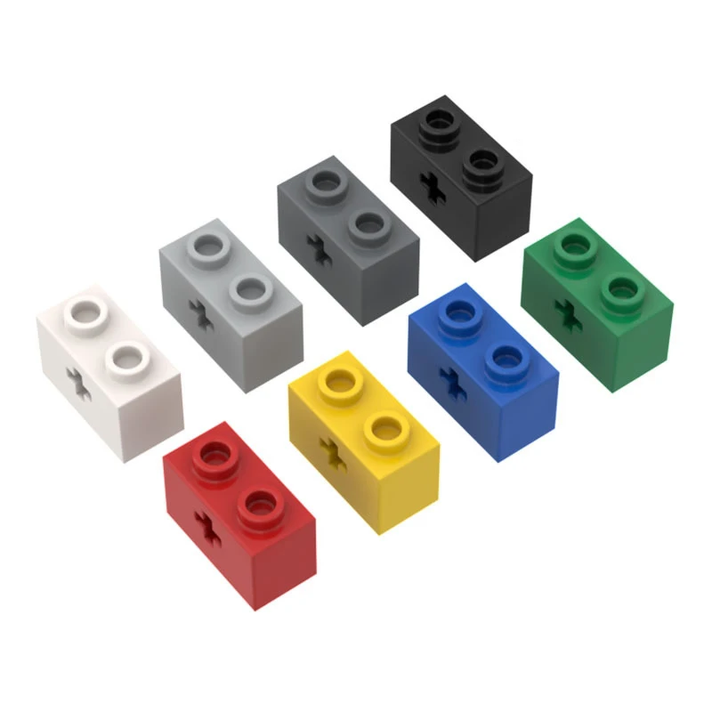 New 32064 Technic Brick 1x2 brick with cross holes Construction Building Block toys Diy Education Toy MOC Assembly Bricks