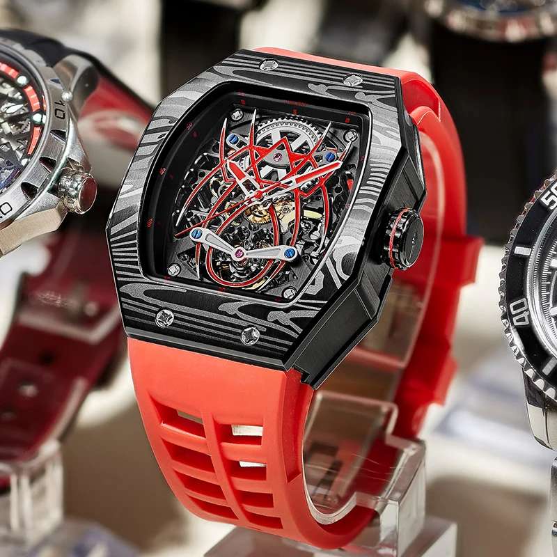 JINLERY mechanical watches classic mens fashion dive mechanical watches business automatic