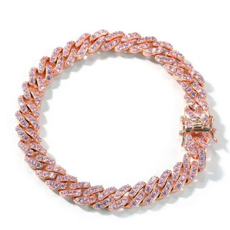 luxury silver 18k gold hip hop bracelet anklets crystal cuban link chain ankle foot jewelry for women rhinestone cuba anklet
