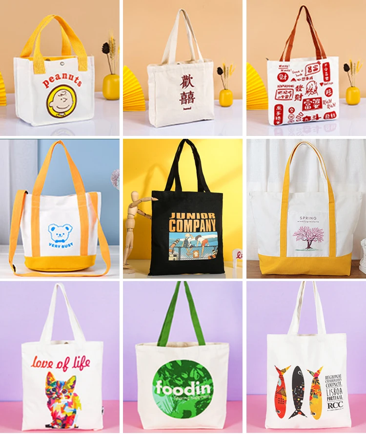 plain insulated rope handle wine tote bag small cotton blank Canvas Drawstring Bag With Logo Printed