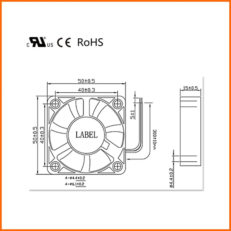 High Quality 3d Printer Small Cooling Fan Cooling Extruder 2pin 50mm 50x50x15mm Axial Fan 5015