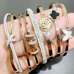 Cheap wholesale fashion stainless steel latest fashion ladies hand bracelets models