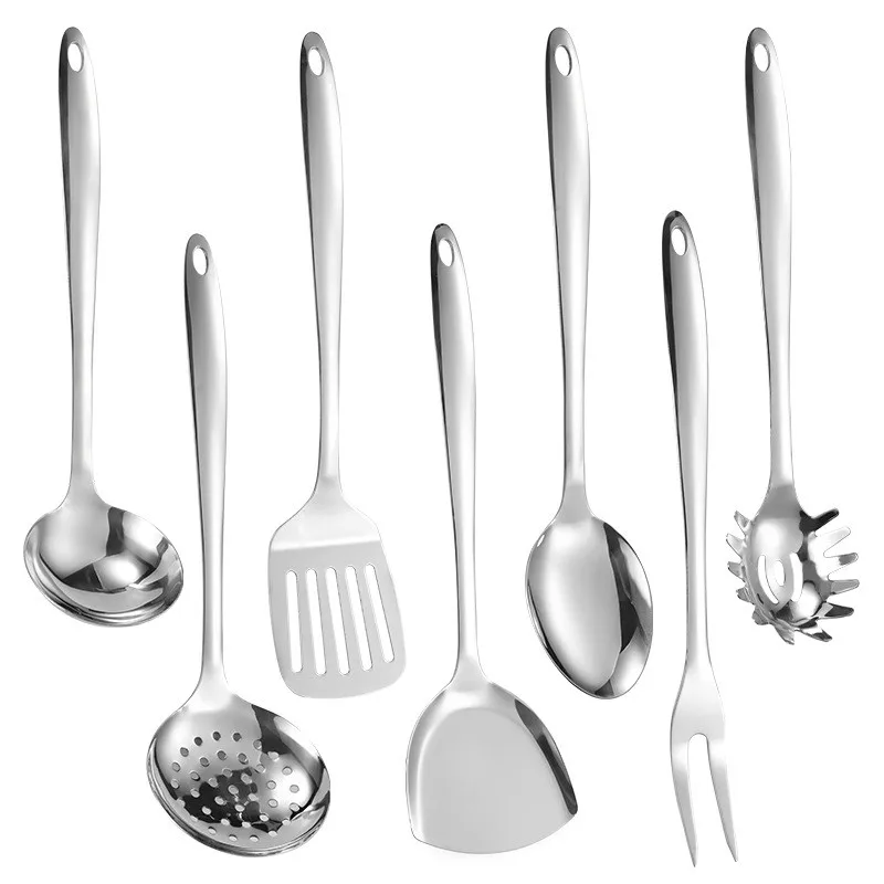 Home and Kitchen Accessories Stainless Steel Cooking Set Cooking Spoon Shovel Metal Kitchen Utensils  Shovel Soup Laddle Skimmer