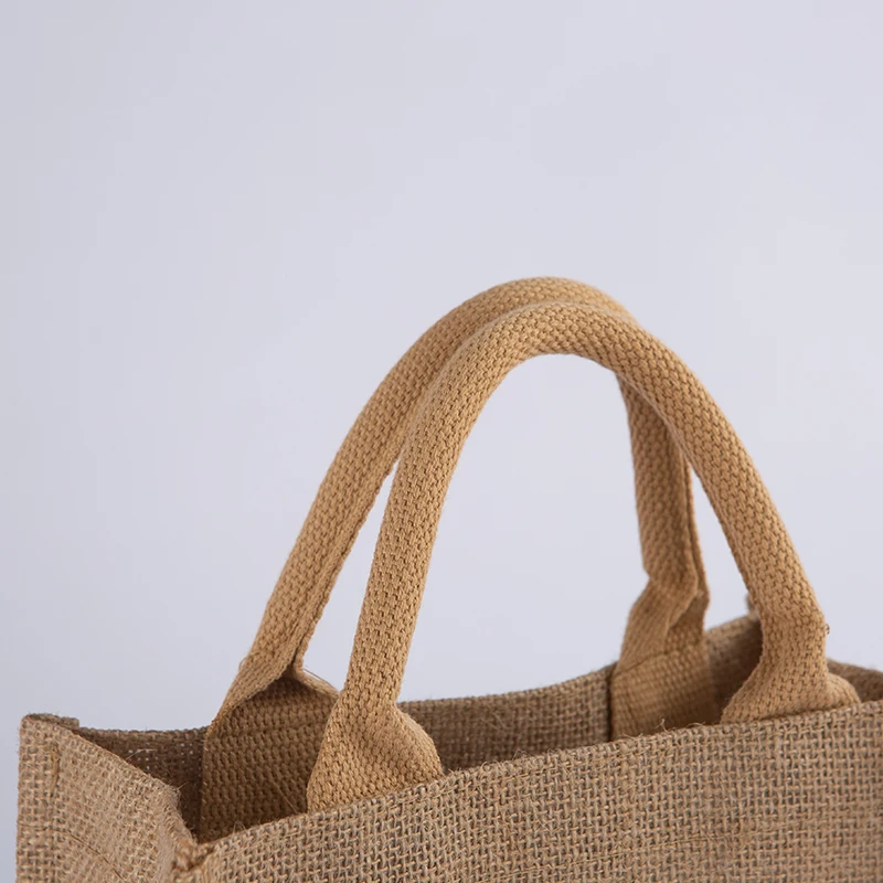 Tote Bag Jute Letter Cotton  Customized Print Jute Tote Bag Natural  Natural Burlap Bag
