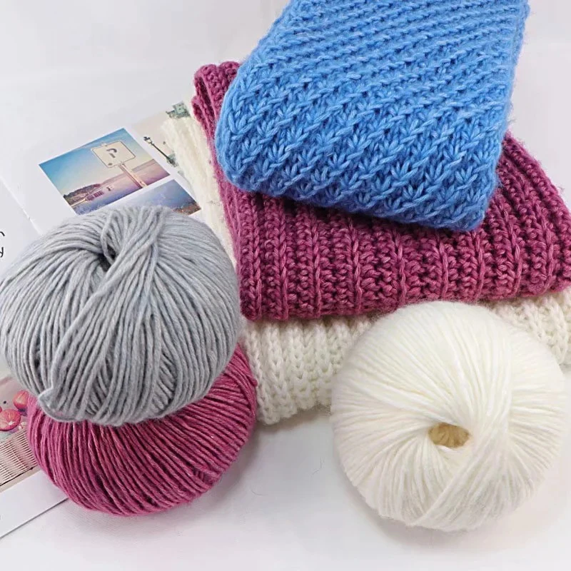ZENGLONG 70% long staple cotton 20% mohair 10% blended yarns 21S 50g/roll colorful hand knitting