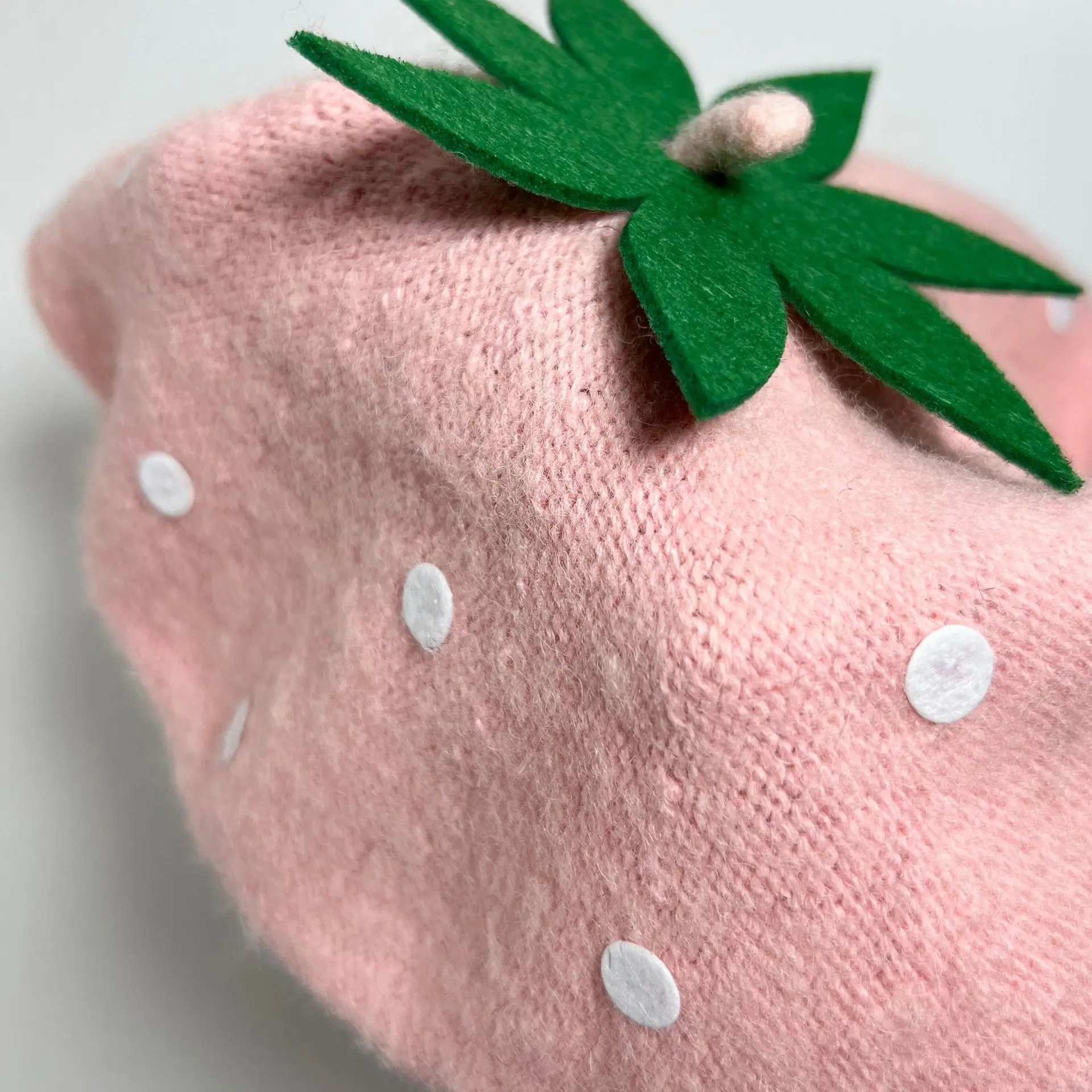 Mommy and Me Strawberry Beret Cap French Artist Beanies Cute Fruit Hat Birthday Gift Party Costume Accessory for Festival Decor