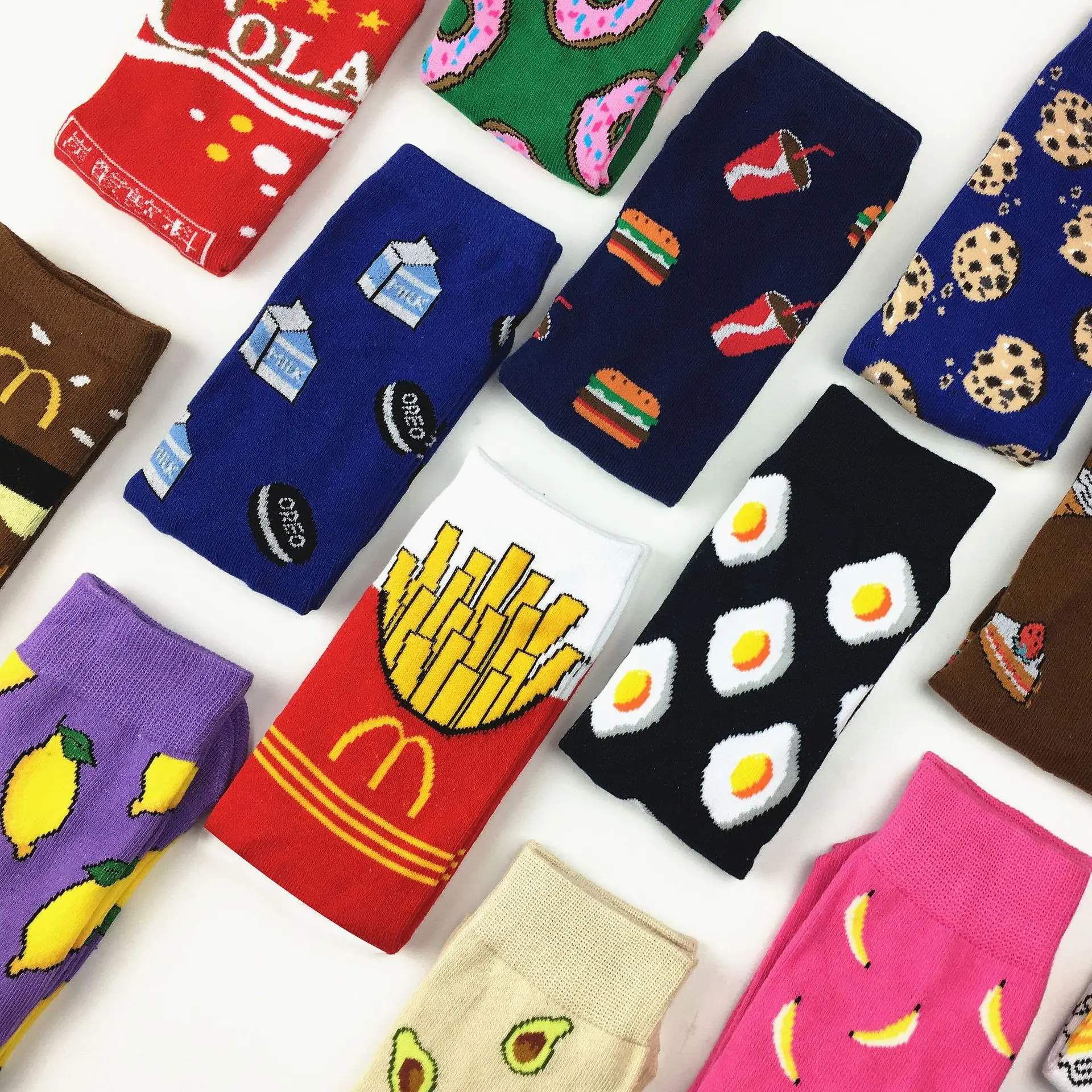 Funny cute Fruit food animal sock for women Bulk wholesale custom premium cotton socks women