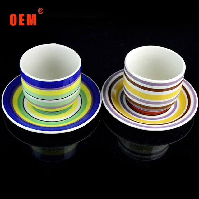 high quality ceramic cup and saucer with flower prints low price