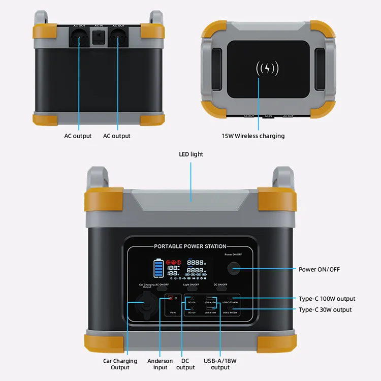 Outdoor Big Size High Capacity 300W 600W 1000W Lifepo4 Lithium Cell Camping Solar Generator Portable Power Station