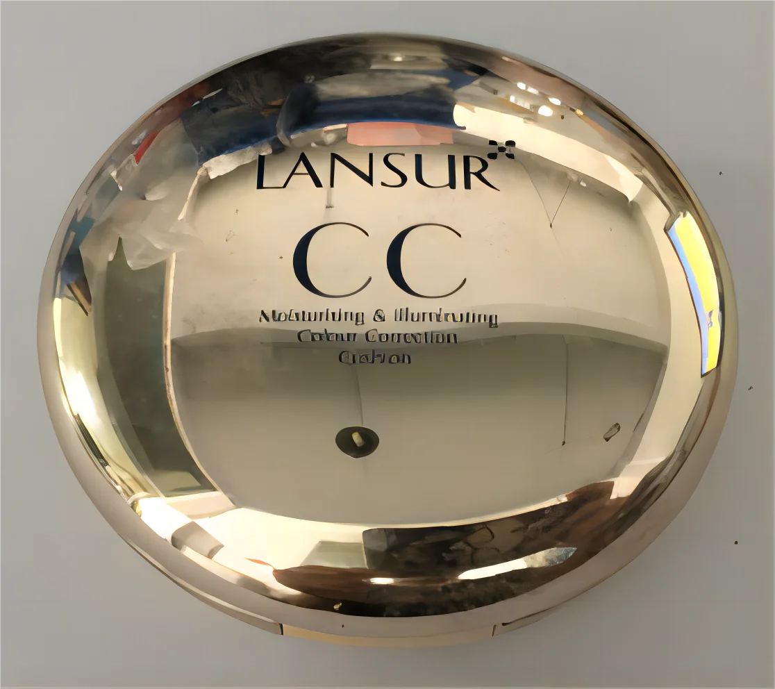 Round Customized Crafts Cosmetic Case With PP Inner Bottle for Liquid Foundation or Mesh air Cushion