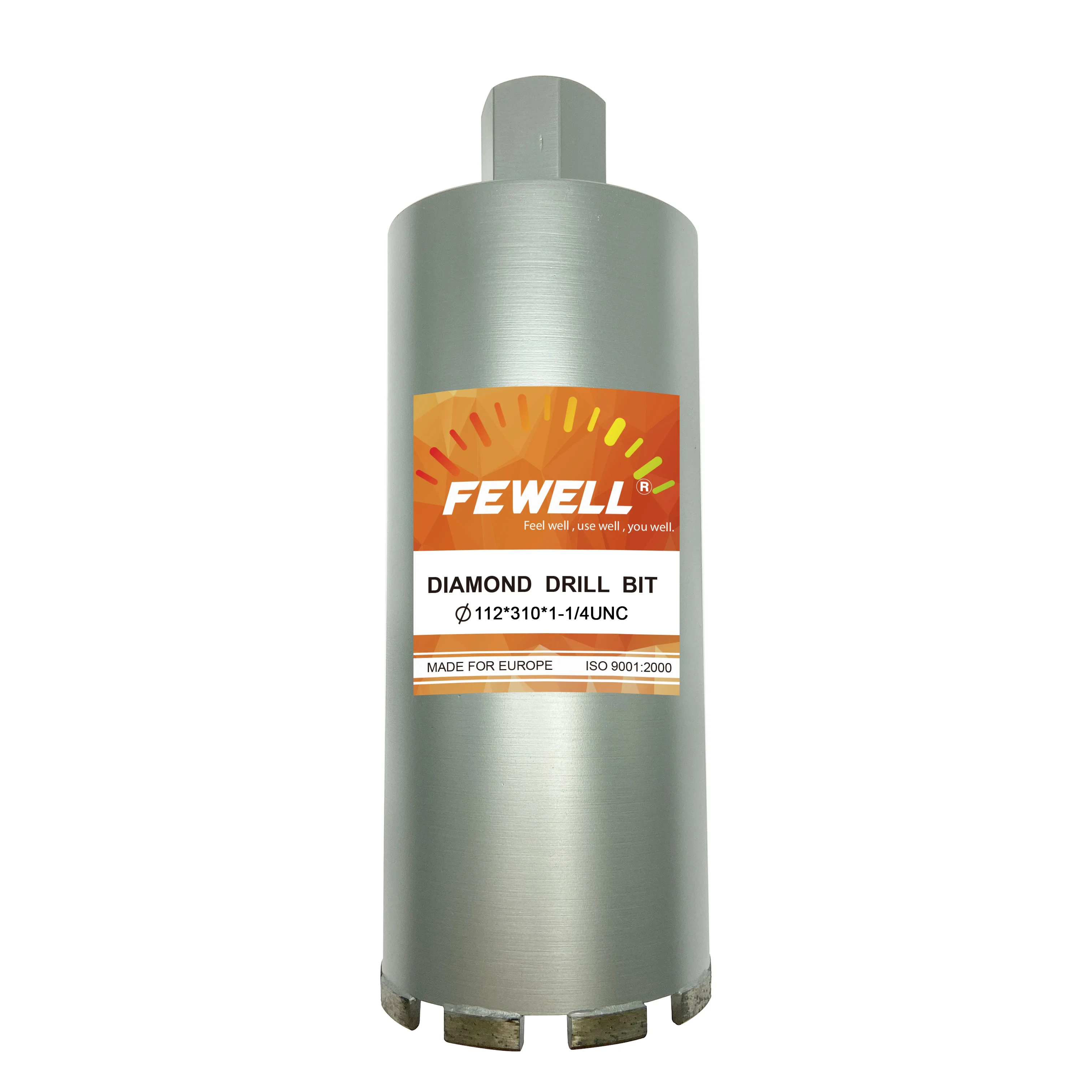 Laser welded 112*10*310*1-1/4UNC rooftop segments  diamond core drill bit manufacturer for cutting concrete