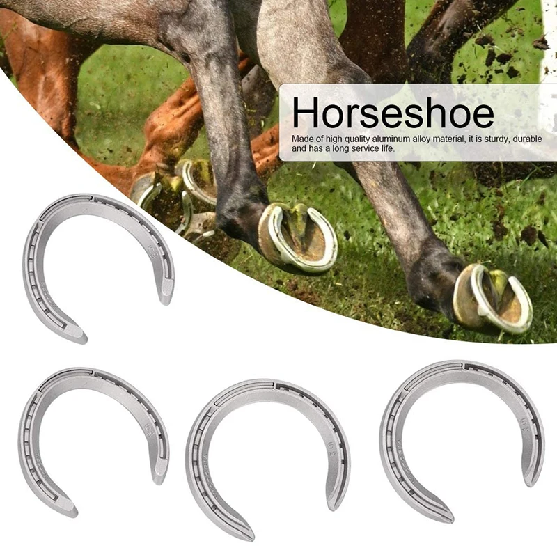 Manufacturer Equestrian Training Pony Foot Palm Aluminum Alloy Horseshoes Steel Horseshoe With 24 Nails Horse Racing Equipment