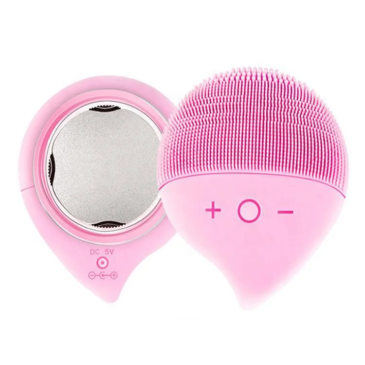 Pink Wireless Electric Soft Facial Cleansing Brush Massager Instrument Make Manual Organic Silicone Sonic Vibration Face Brush