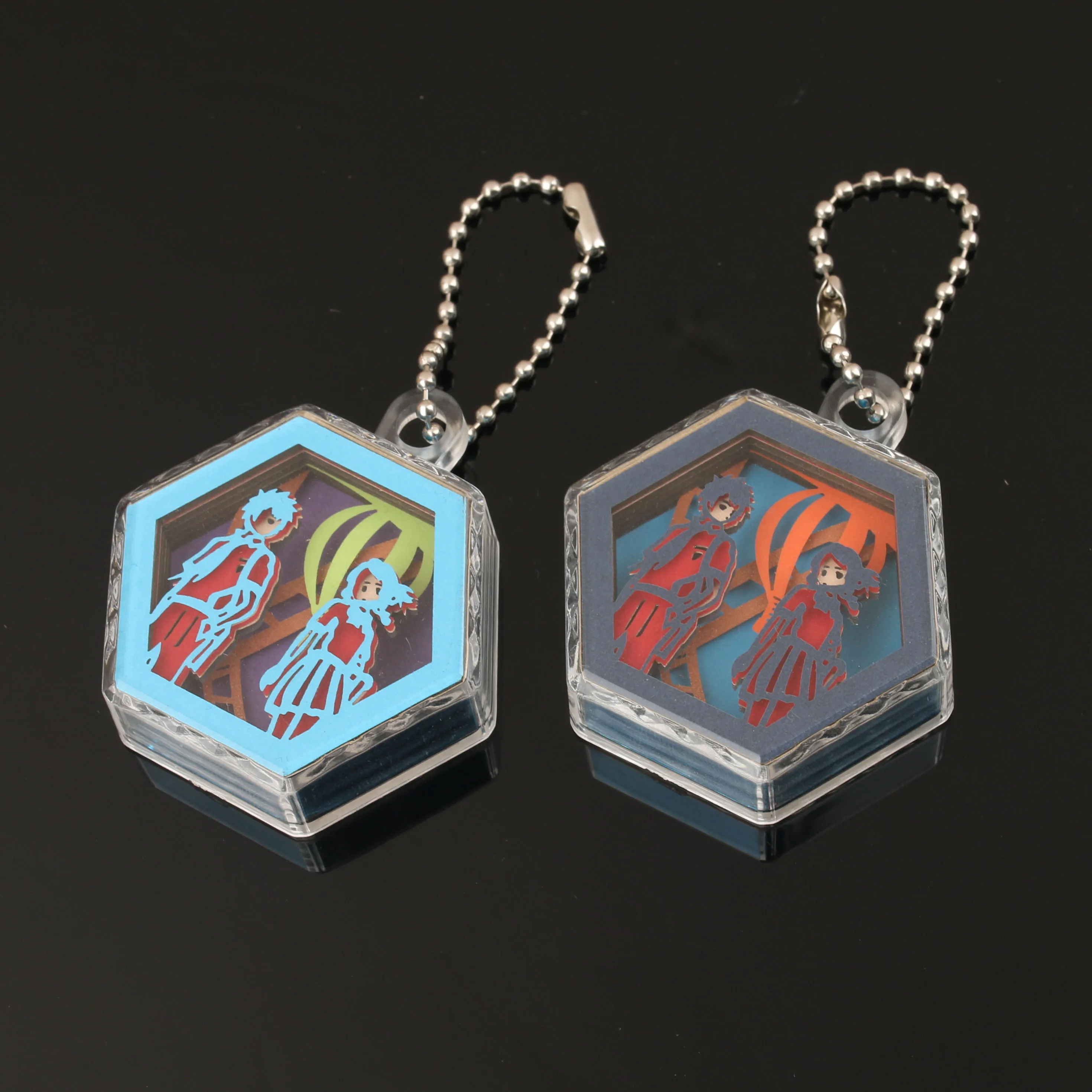 Wholesale Custom Transparent Acrylic cute Cartoon Character 3d Keychains with Key Ring for Promotional Gift