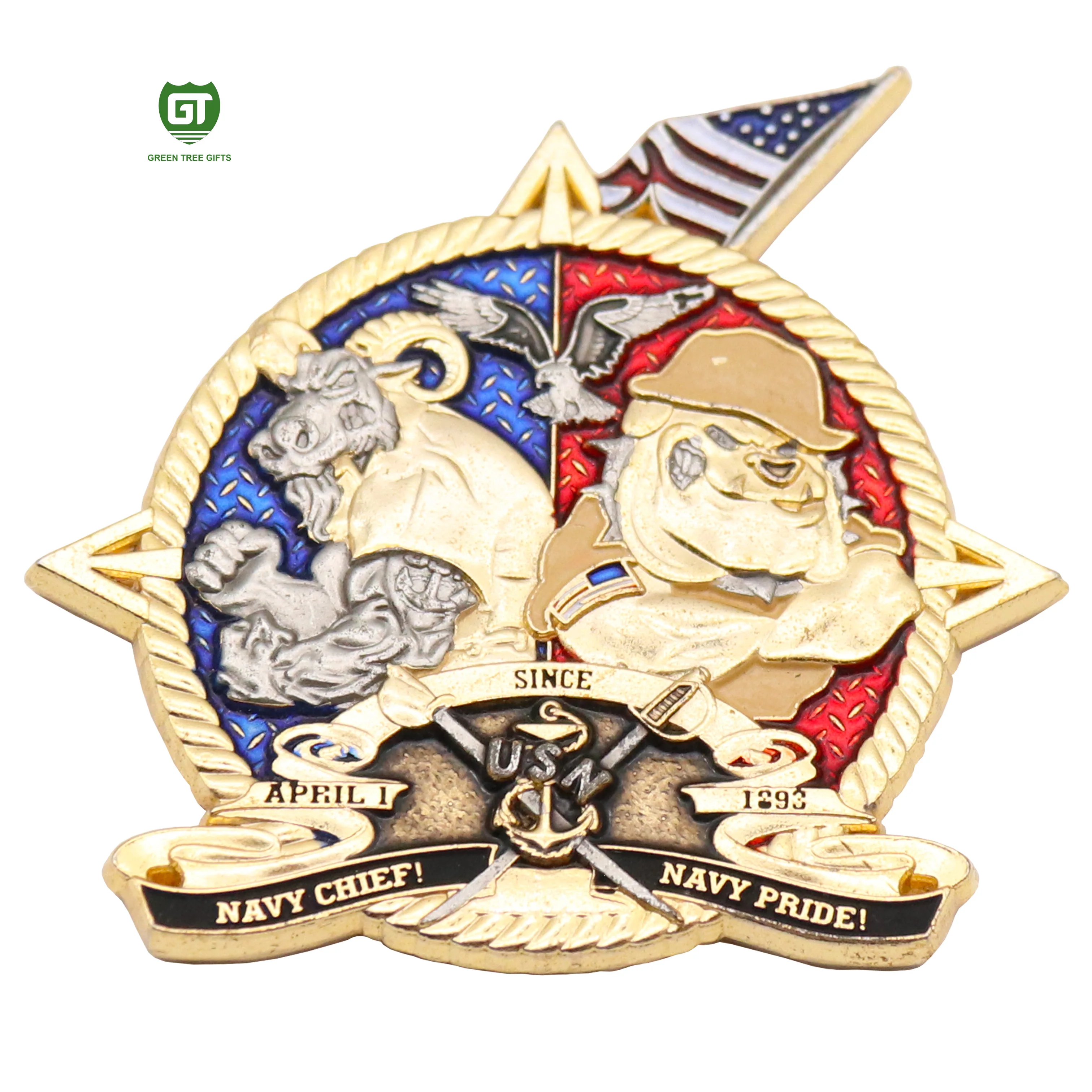 Promotion custom design 3D challenge coin custom Boston souvenir metal coins customs
