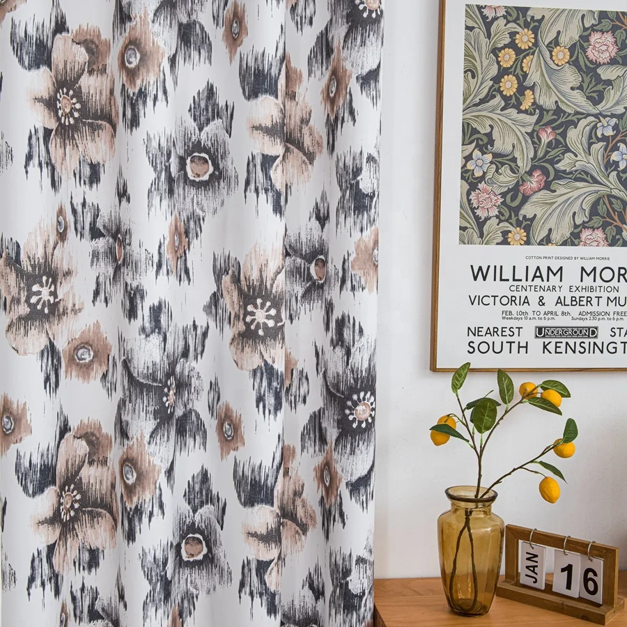 Оптовая продажа роскошные светонепроницаемые шторы с цветочным рисунком из полиэстера китайское производство оконные для отеля