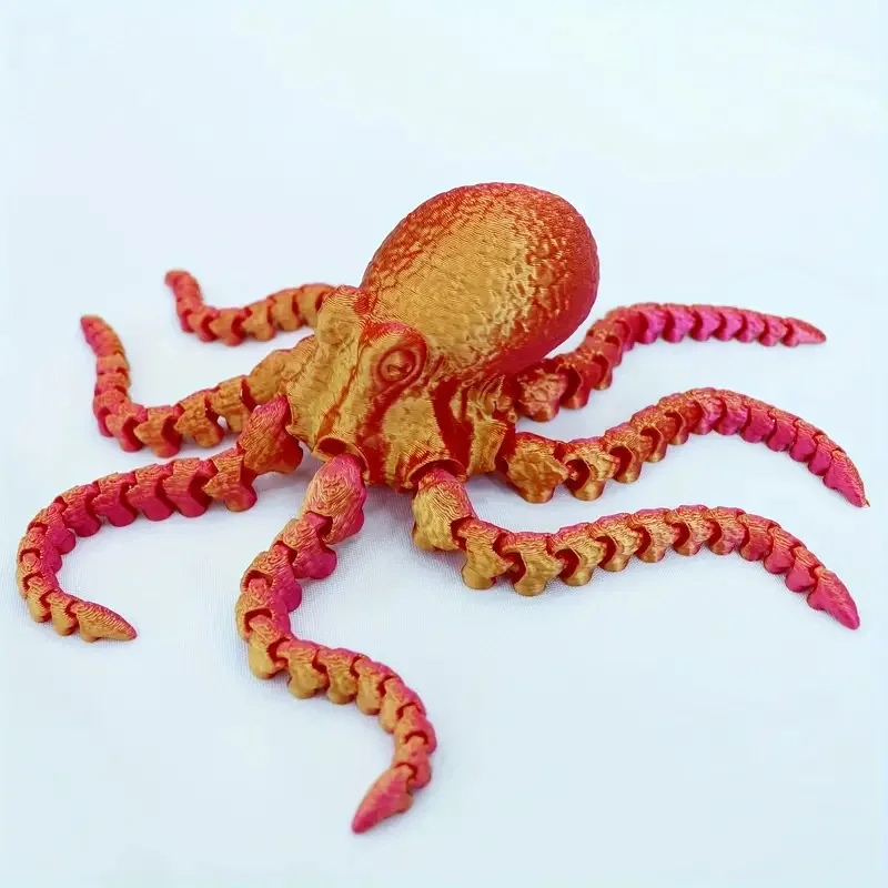 Hot Sale 3D Printed Octopus Toy 3D Printed Articulated Octopus Fidget Toys for Kid Flexible Crystal Octopus Toys