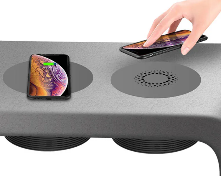 Водонепроницаемое настольное встроенное зарядное устройство Qi, невидимый кабель 10 Вт, беспроводное зарядное устройство для мебели