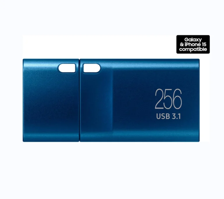 2024 Blue MUF-256DA/AM Type-C USB Flash Drive 256GB Capacity 400MB/s Read Speed 11 Secs Transfer 4GB Files Stick USB