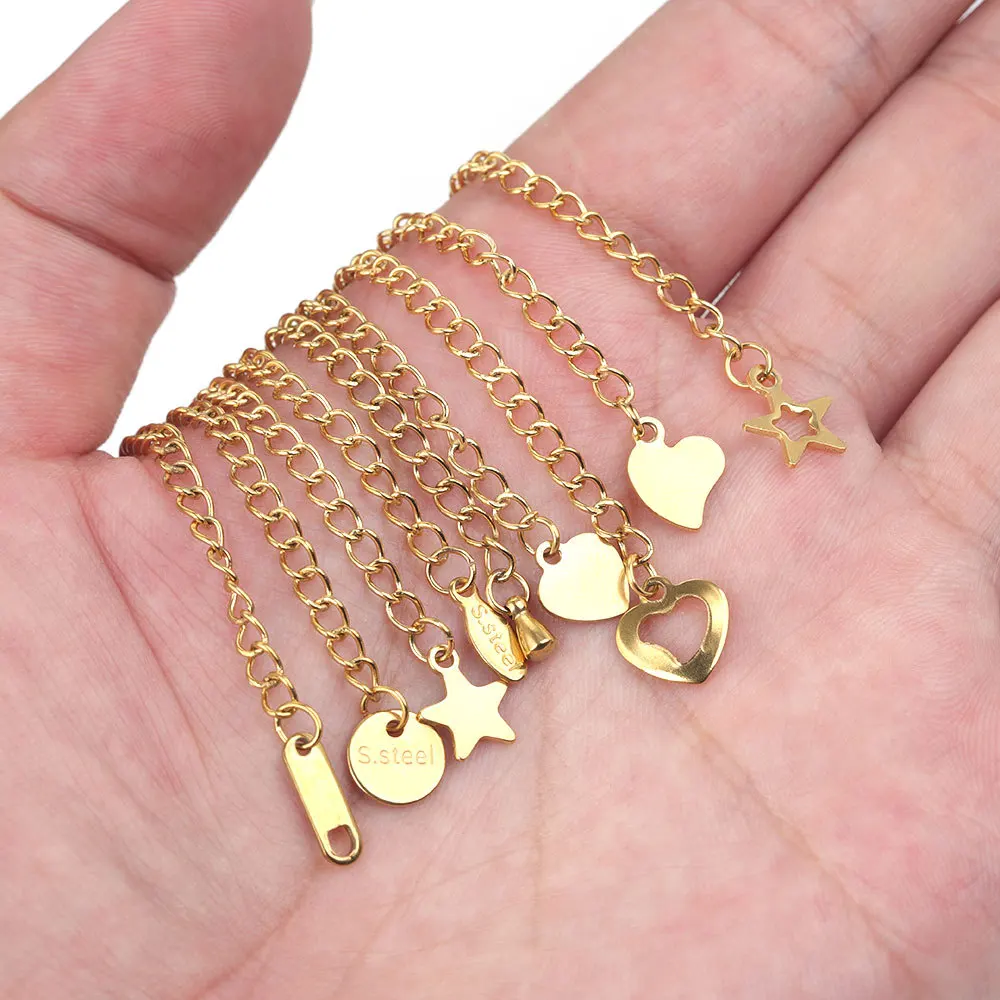 Stainless Steel Extended Extension Tail Chain Lobster Clasps Connector for Bracelet Necklace Jewelry Making DIY 2