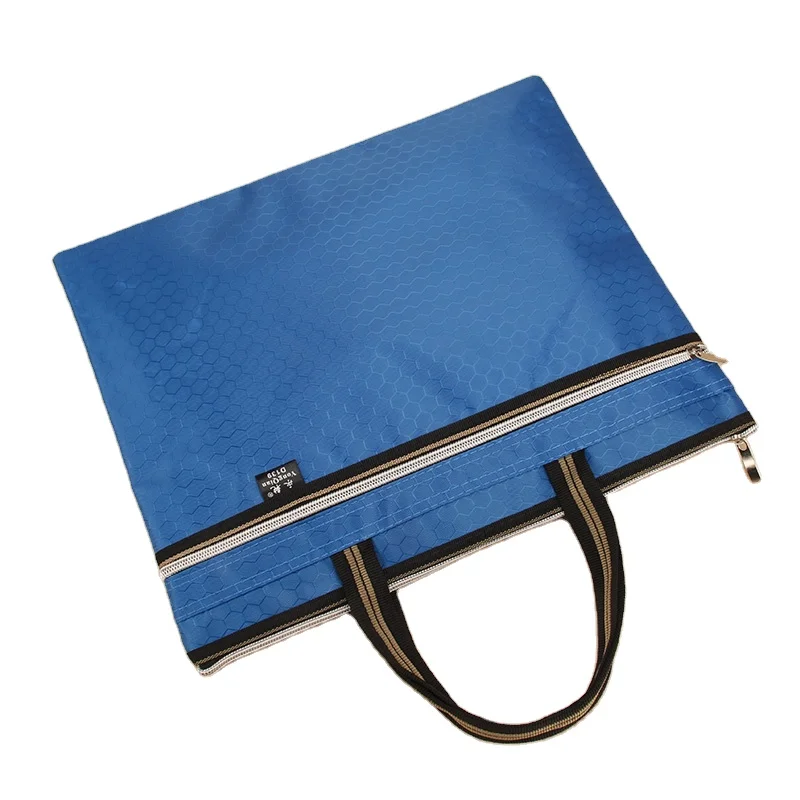 Custom Waterproof Oxford Cloth Casual Zipper Document HandBag Office Handbags For Ladies Women Men Document File Folder Bag