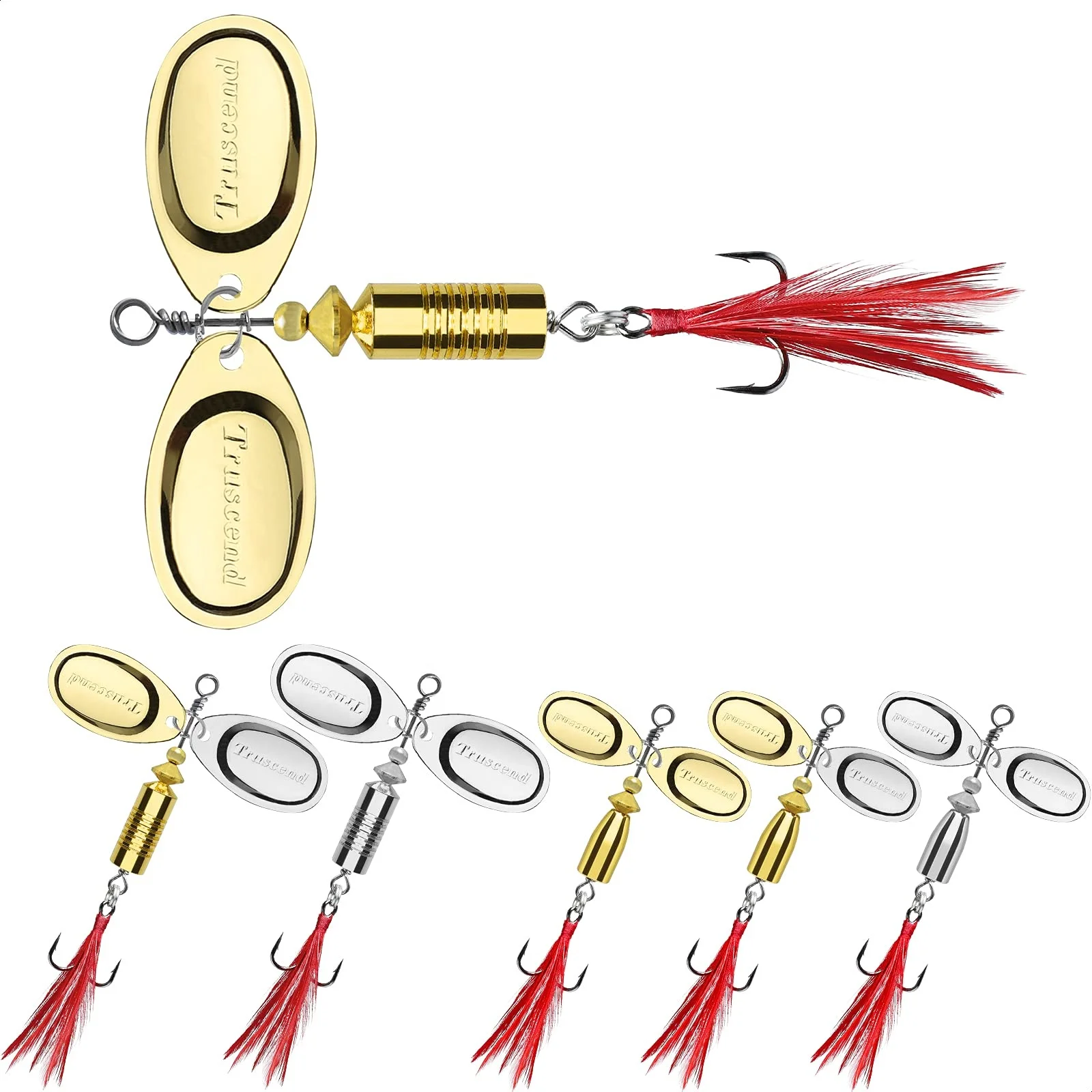 Truscend manufacturer bass trout pike hard metal spinner spoons blade swimbait fishing lure for saltwater freshwater