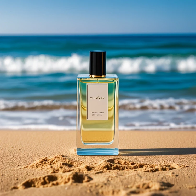 Manufacture Cosmetic Luxury Round Transparent Empty Glass Crimp Perfume Bottle 30ml 50ml 100ml With Black Lid